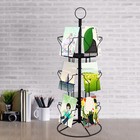 3 Tier Greeting Card Rack Spins 12 Pocket Black Retail Display Rotating Holder 