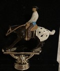 Vintage  Cutting Horse   Male Rider Trophy Topper Competition 5    Tall