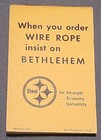 Vintage Bethlehem Steel Wire Rope  Blank Note Pad   Booklet Advertising