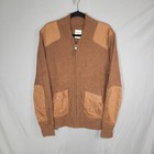 Fossil 54 Mens M Shooting Sweater Rabbit Hair Wool Blend Elbow Shoulder Patch