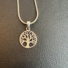 925 Sterling Silver Tree Of Life Necklace     Snake Chain     Spiritual Pendant