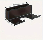 1 Pc Black Wall-mounted Hair Dryer Holder     No-drill Bathroom Storage Rack