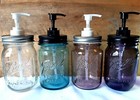 Ball Mason Jar Soap Pump Lotion Dispenser Gift Farmhouse Glass Blue Purple Ball