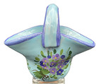 Large Maxcera  mexico  Handmade Pottery  Majolica Basket planter  Purple Violets