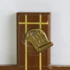 Vintage Wooden   Brass Inlay Crucifix Cross 