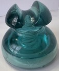 Vintage Locke No  20 Glass Insulator Aqua Blue Cd 296 Victor Ny Usa Saddle Top