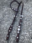 Used Western Vintage     Silver Royal    Alpaca Mexico Heart Conchos Headstall