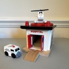 Thomas   Friends Wooden Sodor Hospital Helipad Playset W  Harold   Ambulance