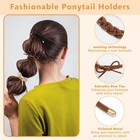 28 Pcs Braided Bow Hair Ties  No Damage Elastic Ponytail Holders 14 Colors
