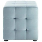 Modway Contour Tufted Button Cube Performance Velvet Ottoman Light Blue
