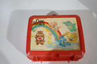 Vintage Aladdin Care Bears Red Plastic Lunch Box 1983 With Thermos 