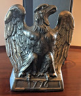 1776 Brass Eagle Bookends Pair Cast 1965 Colonial Virginia  Hampton  Va Vintage