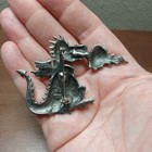 Vintage Jj Jonette Jewelry Fire Breathing Winged Dragon Pin Brooch Silver Pewter