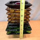 9 Vintage Mcm Glass Square Ashtrays Red  Yellow  Green  Smoke 5    6 