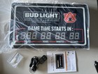      Bud Light Beer Auburn University College Led Countdown Clock Bar Sign Light