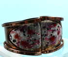 Fabulous Vintage Mcm Copper Enamel Signed Matisse Renoir Cuff Clamper Bracelet
