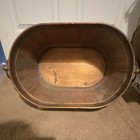 Vintage Copper Metal Coal Bucket Scuttle Hod W  Ring Handles