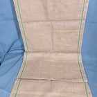 Antique French Farmhouse Fabric Green Stripe Grainsack Oatmeal Linen 2yds