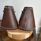Vintage Tooled Leather Tapadero Stirrups Western Hooded Cowboy Trail Tacks Decor