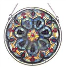 Stained Glass Tiffany Style Window Panel Handcrafted 20  Round   One This Price