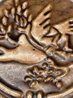 Mercer Moravian Pottery Tile Works Bird Dove Olive Branch Square Tile Brown 3 5 