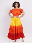 Wevez 25 Yard Gypsy 100  Cotton Tribal Long Maxi Skirt  gold orange red  Dye