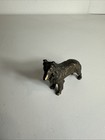 Vintage Metal Collie Dog Figurine Paperweight Miniature 3 1 2   