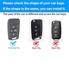For Volkswagen Key Fob Cover With Metal keychain  Silver White