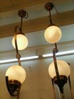 Art Deco Bauhaus Brass Milk Glass Ceiling Pendant Light Vintage Hanging Lamp