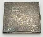 Vintage German Monopol Lighter Cigarette Case Gift Set Silver Plated Monogrammed