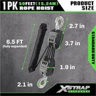 50ft Rope Hoist Pulley Block   Tackle 5 1 System - Heavy Duty  Black