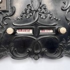 19th C Antique Ebonite French Calendar Clock Barometer Gryphon Relief Astonia Ny
