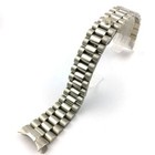 Stainless Steel Watch Strap Bracelet 20mm Curved End President Silver Watch Band