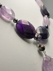 Ooak Pink   Purple Amethyst 925 Sterling Silver Necklace 18  Pearls Fire Agate