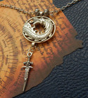 Dragon Necklace Sword Pendant Silver Celtic  Jewelry Handmade Fashion Chain