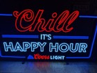 Coors Light Beer Happy Hour Light Up Led Sign Game Room Man Cave Bar Pub New