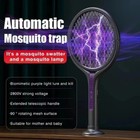 Electric Fly Swatter Racket Rechargeable Bug Zapper Trap Lamp For Indoor Outdoor