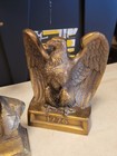 Vintage Brass Lot Bookends Ect  Abraham Lincoln  1776 Eagles Ect  Heavy