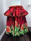 New Red Lehua Blossom Hawaiian Pau Pa u Hula Skirt Ruffle Style