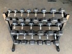 Rubber Hex Dumbbell Set 5-50 Lb With Rack   10 Pairs  550 Lbs  Free Shipping