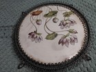 Antique Flue Cover Ceramic With Water Lily Design    6 7 8  Wide