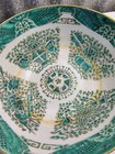 3 Bowl Set   Vintage Chinese  fitzhugh  Green White Black W Gold Trim Porcelain