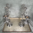 Vintage Weighted Gorham Silver Plated 3 Light Convertible Candelabra Yc3020