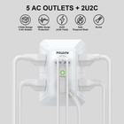 5-outlet Power Strip With 4 Usb Ports - Surge Protector For Home  White