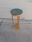 Vintage Round Green Marble Pedestal Plant Stand Table Neoclassical F72
