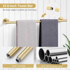 Brushed Gold Bathroom Hardware Set 6-piece Bathroom Accessory Set 23 6 Inch Roun