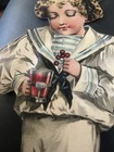 Antique 1894 Cherry Ripe Soda Sailor Boy Advertising Die-cut Trade Card