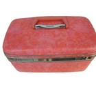 Vtg Samsonite Silhouette Barbie Pink Marbled Cosmetic Train Case Carry On   Key
