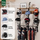 Motorcycle Helmet Rack With 6 J-hooks 6 Clip Hooks     Wall Mounted Helmet Hold   