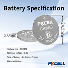 20pc Cr2450 Dl2450 Br2450 3v 600mah Button Cell Lithium Battery For Watch Pkcell